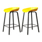 Modern Footrest Low Back Bar Stool Plastic Indoor Bucket Counter-height Stool Yellow 2 Piece Set Clearhalo 'Bar Furniture' 'Bar Stools' 'bar_stools' 'furn' 'furn_bar_stools' 'furniture_bar_stools' 'Kitchen & Dining Furniture' 'kitchen&dining_furn' 'kitchen' 'kitchen_furn' Furniture' 4296754