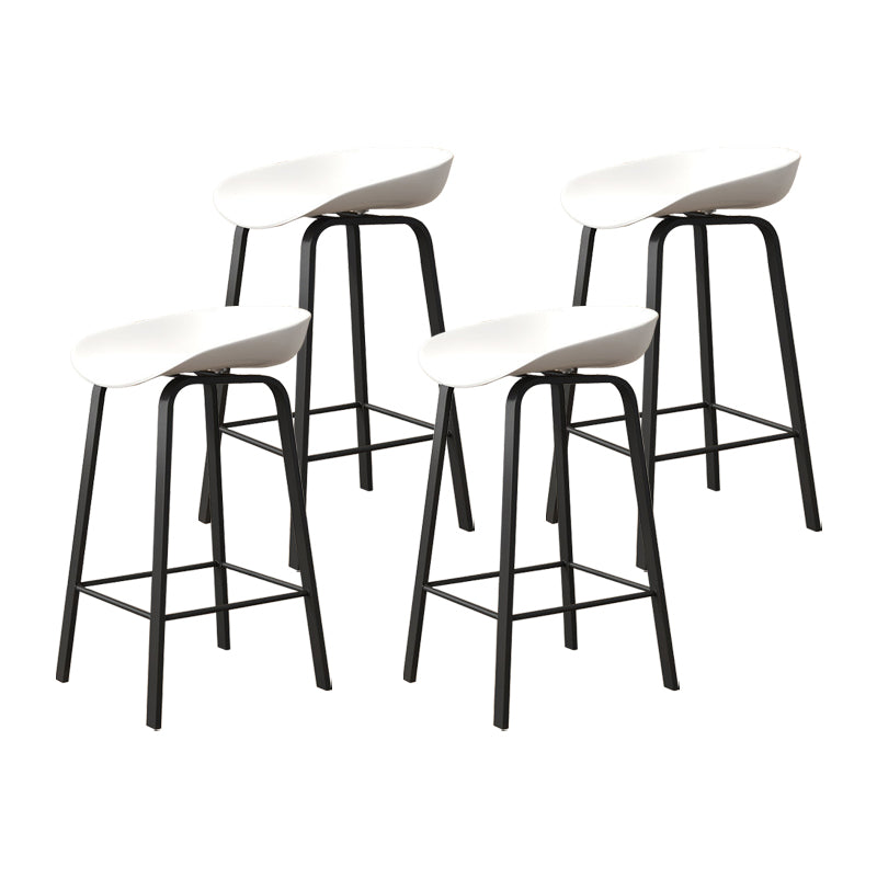 Modern Footrest Low Back Bar Stool Plastic Indoor Bucket Counter-height Stool White 4 Piece Set Clearhalo 'Bar Furniture' 'Bar Stools' 'bar_stools' 'furn' 'furn_bar_stools' 'furniture_bar_stools' 'Kitchen & Dining Furniture' 'kitchen&dining_furn' 'kitchen' 'kitchen_furn' Furniture' 4296761