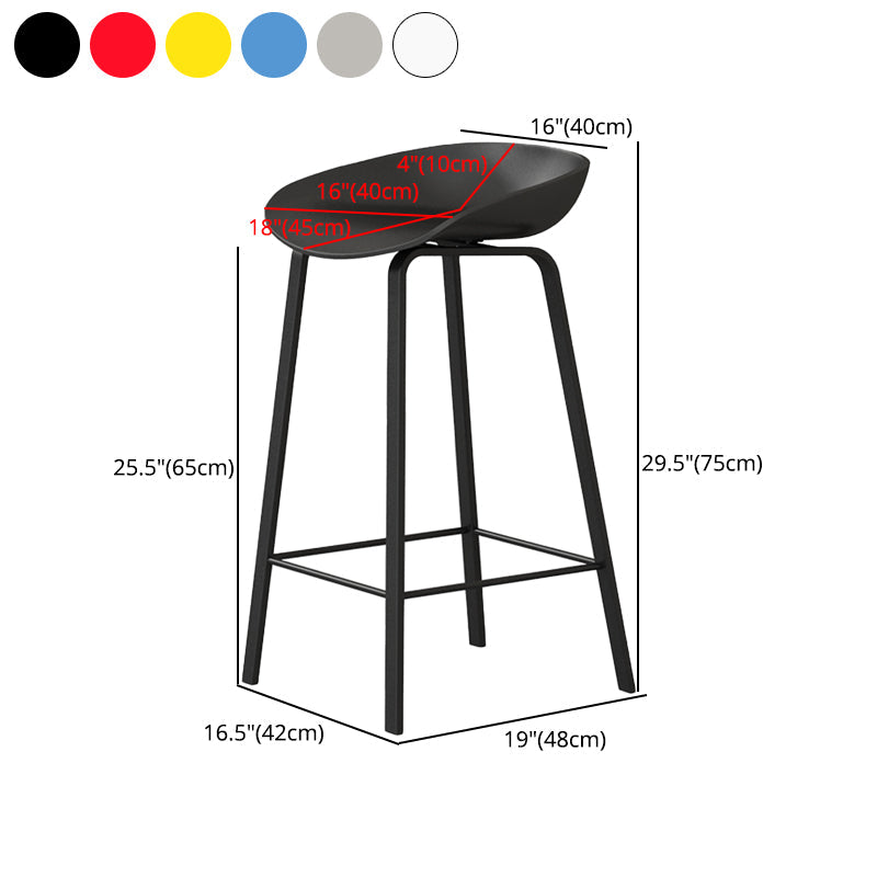 Modern Footrest Low Back Bar Stool Plastic Indoor Bucket Counter-height Stool Clearhalo 'Bar Furniture' 'Bar Stools' 'bar_stools' 'furn' 'furn_bar_stools' 'furniture_bar_stools' 'Kitchen & Dining Furniture' 'kitchen&dining_furn' 'kitchen' 'kitchen_furn' Furniture' 4296762