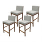 Glam Armless Backrest Counter Stool Stainless Steel Jewelry Store Bar Stool with Cushion Light Gray Rose Gold 4 Piece Set Clearhalo 'Bar Furniture' 'Bar Stools' 'bar_stools' 'furn' 'furn_bar_stools' 'furniture_bar_stools' 'Kitchen & Dining Furniture' 'kitchen&dining_furn' 'kitchen' 'kitchen_furn' Furniture' 4296768