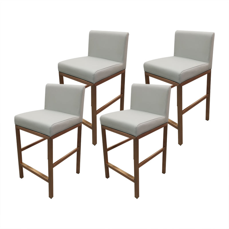 Glam Armless Backrest Counter Stool Stainless Steel Jewelry Store Bar Stool with Cushion Light Gray Rose Gold 4 Piece Set Clearhalo 'Bar Furniture' 'Bar Stools' 'bar_stools' 'furn' 'furn_bar_stools' 'furniture_bar_stools' 'Kitchen & Dining Furniture' 'kitchen&dining_furn' 'kitchen' 'kitchen_furn' Furniture' 4296768