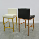 Glam Armless Backrest Counter Stool Stainless Steel Jewelry Store Bar Stool with Cushion Clearhalo 'Bar Furniture' 'Bar Stools' 'bar_stools' 'furn' 'furn_bar_stools' 'furniture_bar_stools' 'Kitchen & Dining Furniture' 'kitchen&dining_furn' 'kitchen' 'kitchen_furn' Furniture' 4296769