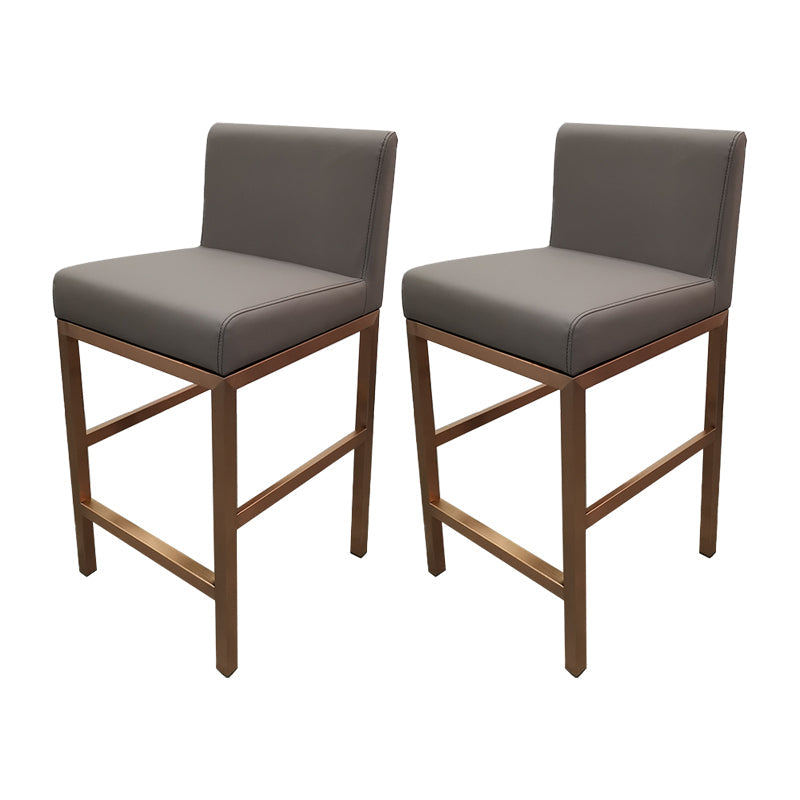 Glam Armless Backrest Counter Stool Stainless Steel Jewelry Store Bar Stool with Cushion Dark Gray Rose Gold 2 Piece Set Clearhalo 'Bar Furniture' 'Bar Stools' 'bar_stools' 'furn' 'furn_bar_stools' 'furniture_bar_stools' 'Kitchen & Dining Furniture' 'kitchen&dining_furn' 'kitchen' 'kitchen_furn' Furniture' 4296778