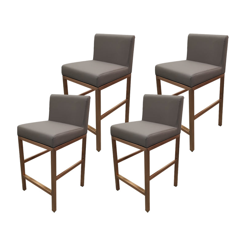 Glam Armless Backrest Counter Stool Stainless Steel Jewelry Store Bar Stool with Cushion Dark Gray Rose Gold 4 Piece Set Clearhalo 'Bar Furniture' 'Bar Stools' 'bar_stools' 'furn' 'furn_bar_stools' 'furniture_bar_stools' 'Kitchen & Dining Furniture' 'kitchen&dining_furn' 'kitchen' 'kitchen_furn' Furniture' 4296780