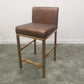 Glam Armless Backrest Counter Stool Stainless Steel Jewelry Store Bar Stool with Cushion Brown Rose Gold 1 Piece Clearhalo 'Bar Furniture' 'Bar Stools' 'bar_stools' 'furn' 'furn_bar_stools' 'furniture_bar_stools' 'Kitchen & Dining Furniture' 'kitchen&dining_furn' 'kitchen' 'kitchen_furn' Furniture' 4296782