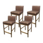 Glam Armless Backrest Counter Stool Stainless Steel Jewelry Store Bar Stool with Cushion Brown Rose Gold 4 Piece Set Clearhalo 'Bar Furniture' 'Bar Stools' 'bar_stools' 'furn' 'furn_bar_stools' 'furniture_bar_stools' 'Kitchen & Dining Furniture' 'kitchen&dining_furn' 'kitchen' 'kitchen_furn' Furniture' 4296784