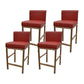 Glam Armless Backrest Counter Stool Stainless Steel Jewelry Store Bar Stool with Cushion Red Rose Gold 4 Piece Set Clearhalo 'Bar Furniture' 'Bar Stools' 'bar_stools' 'furn' 'furn_bar_stools' 'furniture_bar_stools' 'Kitchen & Dining Furniture' 'kitchen&dining_furn' 'kitchen' 'kitchen_furn' Furniture' 4296787
