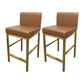Glam Armless Backrest Counter Stool Stainless Steel Jewelry Store Bar Stool with Cushion Gold Gold 2 Piece Set Clearhalo 'Bar Furniture' 'Bar Stools' 'bar_stools' 'furn' 'furn_bar_stools' 'furniture_bar_stools' 'Kitchen & Dining Furniture' 'kitchen&dining_furn' 'kitchen' 'kitchen_furn' Furniture' 4296788