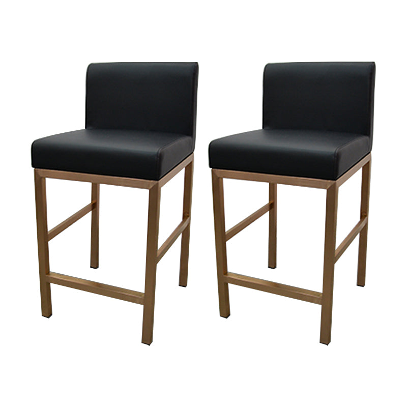Glam Armless Backrest Counter Stool Stainless Steel Jewelry Store Bar Stool with Cushion Black Rose Gold 2 Piece Set Clearhalo 'Bar Furniture' 'Bar Stools' 'bar_stools' 'furn' 'furn_bar_stools' 'furniture_bar_stools' 'Kitchen & Dining Furniture' 'kitchen&dining_furn' 'kitchen' 'kitchen_furn' Furniture' 4296791