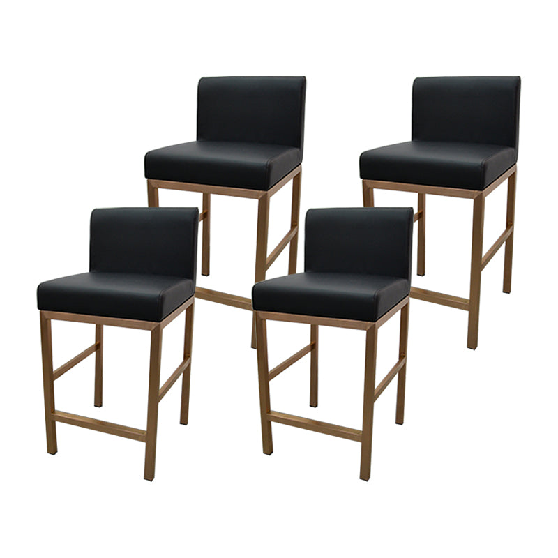 Glam Armless Backrest Counter Stool Stainless Steel Jewelry Store Bar Stool with Cushion Black Rose Gold 4 Piece Set Clearhalo 'Bar Furniture' 'Bar Stools' 'bar_stools' 'furn' 'furn_bar_stools' 'furniture_bar_stools' 'Kitchen & Dining Furniture' 'kitchen&dining_furn' 'kitchen' 'kitchen_furn' Furniture' 4296792