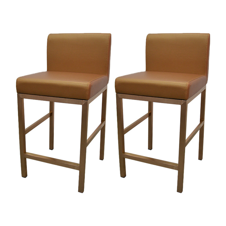 Glam Armless Backrest Counter Stool Stainless Steel Jewelry Store Bar Stool with Cushion Gold Rose Gold 2 Piece Set Clearhalo 'Bar Furniture' 'Bar Stools' 'bar_stools' 'furn' 'furn_bar_stools' 'furniture_bar_stools' 'Kitchen & Dining Furniture' 'kitchen&dining_furn' 'kitchen' 'kitchen_furn' Furniture' 4296803