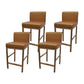 Glam Armless Backrest Counter Stool Stainless Steel Jewelry Store Bar Stool with Cushion Gold Rose Gold 4 Piece Set Clearhalo 'Bar Furniture' 'Bar Stools' 'bar_stools' 'furn' 'furn_bar_stools' 'furniture_bar_stools' 'Kitchen & Dining Furniture' 'kitchen&dining_furn' 'kitchen' 'kitchen_furn' Furniture' 4296804
