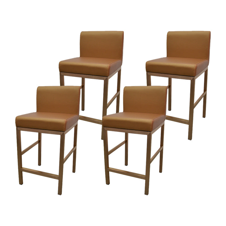 Glam Armless Backrest Counter Stool Stainless Steel Jewelry Store Bar Stool with Cushion Gold Rose Gold 4 Piece Set Clearhalo 'Bar Furniture' 'Bar Stools' 'bar_stools' 'furn' 'furn_bar_stools' 'furniture_bar_stools' 'Kitchen & Dining Furniture' 'kitchen&dining_furn' 'kitchen' 'kitchen_furn' Furniture' 4296804