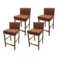 Glam Armless Backrest Counter Stool Stainless Steel Jewelry Store Bar Stool with Cushion Khaki Rose Gold 4 Piece Set Clearhalo 'Bar Furniture' 'Bar Stools' 'bar_stools' 'furn' 'furn_bar_stools' 'furniture_bar_stools' 'Kitchen & Dining Furniture' 'kitchen&dining_furn' 'kitchen' 'kitchen_furn' Furniture' 4296807