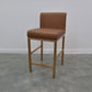 Glam Armless Backrest Counter Stool Stainless Steel Jewelry Store Bar Stool with Cushion Light Brown Rose Gold 1 Piece Clearhalo 'Bar Furniture' 'Bar Stools' 'bar_stools' 'furn' 'furn_bar_stools' 'furniture_bar_stools' 'Kitchen & Dining Furniture' 'kitchen&dining_furn' 'kitchen' 'kitchen_furn' Furniture' 4296814
