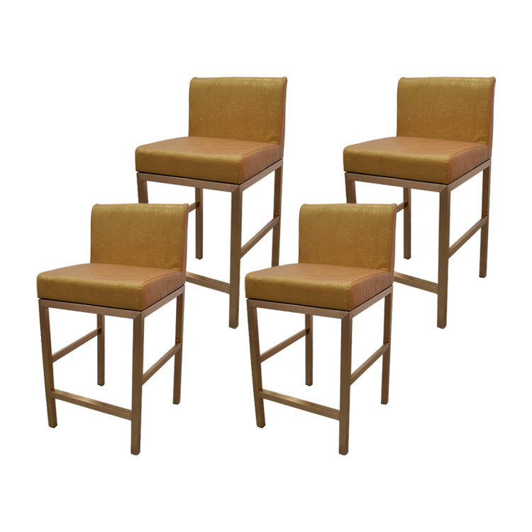 Glam Armless Backrest Counter Stool Stainless Steel Jewelry Store Bar Stool with Cushion Golden Rose Gold 4 Piece Set Clearhalo 'Bar Furniture' 'Bar Stools' 'bar_stools' 'furn' 'furn_bar_stools' 'furniture_bar_stools' 'Kitchen & Dining Furniture' 'kitchen&dining_furn' 'kitchen' 'kitchen_furn' Furniture' 4296819