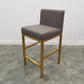 Glam Armless Backrest Counter Stool Stainless Steel Jewelry Store Bar Stool with Cushion Dark Gray Gold 1 Piece Clearhalo 'Bar Furniture' 'Bar Stools' 'bar_stools' 'furn' 'furn_bar_stools' 'furniture_bar_stools' 'Kitchen & Dining Furniture' 'kitchen&dining_furn' 'kitchen' 'kitchen_furn' Furniture' 4296820