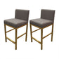 Glam Armless Backrest Counter Stool Stainless Steel Jewelry Store Bar Stool with Cushion Dark Gray Gold 2 Piece Set Clearhalo 'Bar Furniture' 'Bar Stools' 'bar_stools' 'furn' 'furn_bar_stools' 'furniture_bar_stools' 'Kitchen & Dining Furniture' 'kitchen&dining_furn' 'kitchen' 'kitchen_furn' Furniture' 4296821