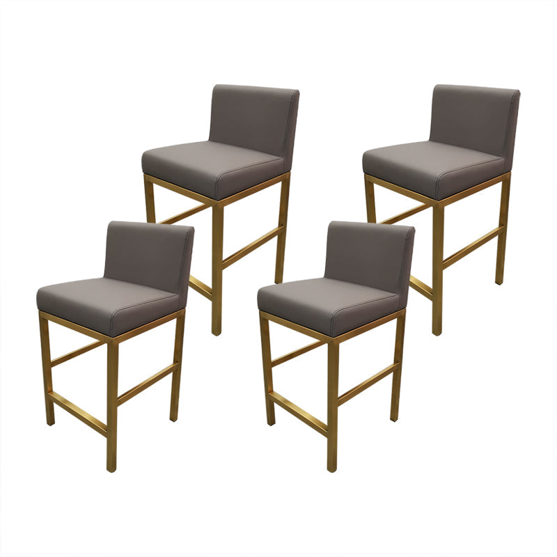 Glam Armless Backrest Counter Stool Stainless Steel Jewelry Store Bar Stool with Cushion Dark Gray Gold 4 Piece Set Clearhalo 'Bar Furniture' 'Bar Stools' 'bar_stools' 'furn' 'furn_bar_stools' 'furniture_bar_stools' 'Kitchen & Dining Furniture' 'kitchen&dining_furn' 'kitchen' 'kitchen_furn' Furniture' 4296822