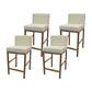 Glam Armless Backrest Counter Stool Stainless Steel Jewelry Store Bar Stool with Cushion Off-White Rose Gold 4 Piece Set Clearhalo 'Bar Furniture' 'Bar Stools' 'bar_stools' 'furn' 'furn_bar_stools' 'furniture_bar_stools' 'Kitchen & Dining Furniture' 'kitchen&dining_furn' 'kitchen' 'kitchen_furn' Furniture' 4296825
