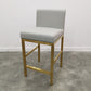 Glam Armless Backrest Counter Stool Stainless Steel Jewelry Store Bar Stool with Cushion Light Gray Gold 1 Piece Clearhalo 'Bar Furniture' 'Bar Stools' 'bar_stools' 'furn' 'furn_bar_stools' 'furniture_bar_stools' 'Kitchen & Dining Furniture' 'kitchen&dining_furn' 'kitchen' 'kitchen_furn' Furniture' 4296826