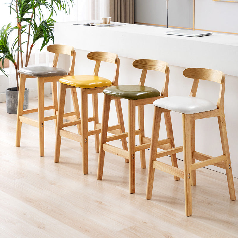 Modern Leather Bar Stool Low Back Low Back Rectangular Counter Stool with Wood Legs Clearhalo 'Bar Furniture' 'Bar Stools' 'bar_stools' 'furn' 'furn_bar_stools' 'furniture_bar_stools' 'Kitchen & Dining Furniture' 'kitchen&dining_furn' 'kitchen' 'kitchen_furn' Furniture' 4296830