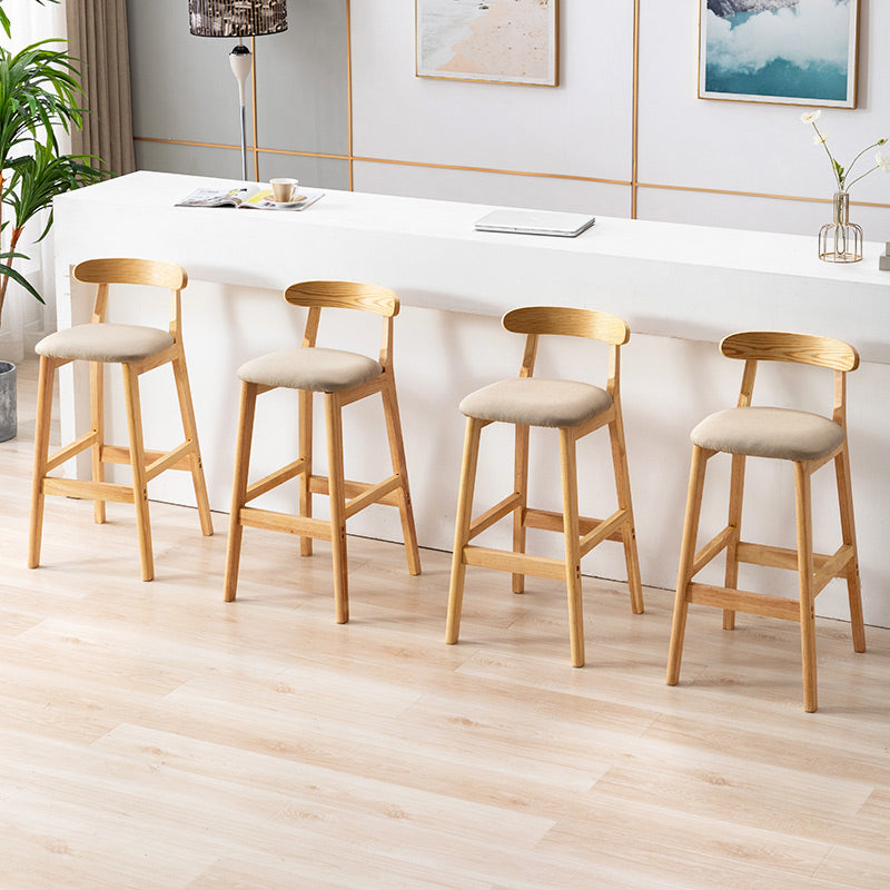 Modern Leather Bar Stool Low Back Low Back Rectangular Counter Stool with Wood Legs Clearhalo 'Bar Furniture' 'Bar Stools' 'bar_stools' 'furn' 'furn_bar_stools' 'furniture_bar_stools' 'Kitchen & Dining Furniture' 'kitchen&dining_furn' 'kitchen' 'kitchen_furn' Furniture' 4296832