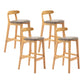 Modern Leather Bar Stool Low Back Low Back Rectangular Counter Stool with Wood Legs Grey Natural 4 Piece Set Clearhalo 'Bar Furniture' 'Bar Stools' 'bar_stools' 'furn' 'furn_bar_stools' 'furniture_bar_stools' 'Kitchen & Dining Furniture' 'kitchen&dining_furn' 'kitchen' 'kitchen_furn' Furniture' 4296833