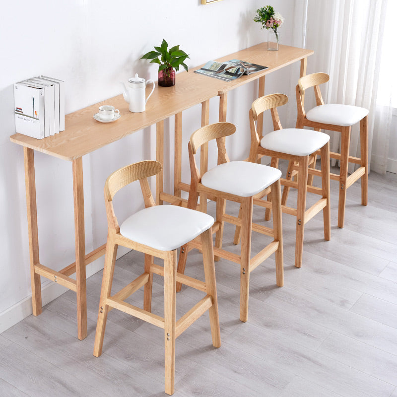Modern Leather Bar Stool Low Back Low Back Rectangular Counter Stool with Wood Legs Clearhalo 'Bar Furniture' 'Bar Stools' 'bar_stools' 'furn' 'furn_bar_stools' 'furniture_bar_stools' 'Kitchen & Dining Furniture' 'kitchen&dining_furn' 'kitchen' 'kitchen_furn' Furniture' 4296834
