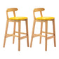 Modern Leather Bar Stool Low Back Low Back Rectangular Counter Stool with Wood Legs Yellow Natural 2 Piece Set Clearhalo 'Bar Furniture' 'Bar Stools' 'bar_stools' 'furn' 'furn_bar_stools' 'furniture_bar_stools' 'Kitchen & Dining Furniture' 'kitchen&dining_furn' 'kitchen' 'kitchen_furn' Furniture' 4296837