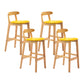 Modern Leather Bar Stool Low Back Low Back Rectangular Counter Stool with Wood Legs Yellow Natural 4 Piece Set Clearhalo 'Bar Furniture' 'Bar Stools' 'bar_stools' 'furn' 'furn_bar_stools' 'furniture_bar_stools' 'Kitchen & Dining Furniture' 'kitchen&dining_furn' 'kitchen' 'kitchen_furn' Furniture' 4296838