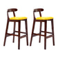 Modern Leather Bar Stool Low Back Low Back Rectangular Counter Stool with Wood Legs Yellow Brown 2 Piece Set Clearhalo 'Bar Furniture' 'Bar Stools' 'bar_stools' 'furn' 'furn_bar_stools' 'furniture_bar_stools' 'Kitchen & Dining Furniture' 'kitchen&dining_furn' 'kitchen' 'kitchen_furn' Furniture' 4296842