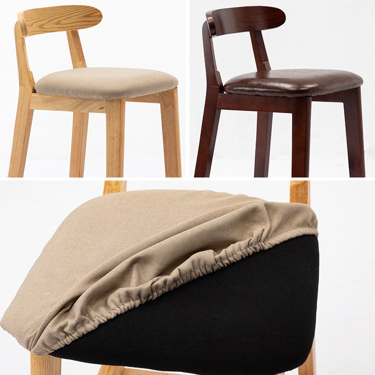 Modern Leather Bar Stool Low Back Low Back Rectangular Counter Stool with Wood Legs Clearhalo 'Bar Furniture' 'Bar Stools' 'bar_stools' 'furn' 'furn_bar_stools' 'furniture_bar_stools' 'Kitchen & Dining Furniture' 'kitchen&dining_furn' 'kitchen' 'kitchen_furn' Furniture' 4296844