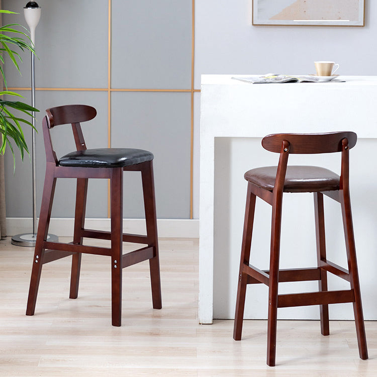 Modern Leather Bar Stool Low Back Low Back Rectangular Counter Stool with Wood Legs Clearhalo 'Bar Furniture' 'Bar Stools' 'bar_stools' 'furn' 'furn_bar_stools' 'furniture_bar_stools' 'Kitchen & Dining Furniture' 'kitchen&dining_furn' 'kitchen' 'kitchen_furn' Furniture' 4296849