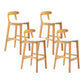 Modern Leather Bar Stool Low Back Low Back Rectangular Counter Stool with Wood Legs White Natural 4 Piece Set Clearhalo 'Bar Furniture' 'Bar Stools' 'bar_stools' 'furn' 'furn_bar_stools' 'furniture_bar_stools' 'Kitchen & Dining Furniture' 'kitchen&dining_furn' 'kitchen' 'kitchen_furn' Furniture' 4296850