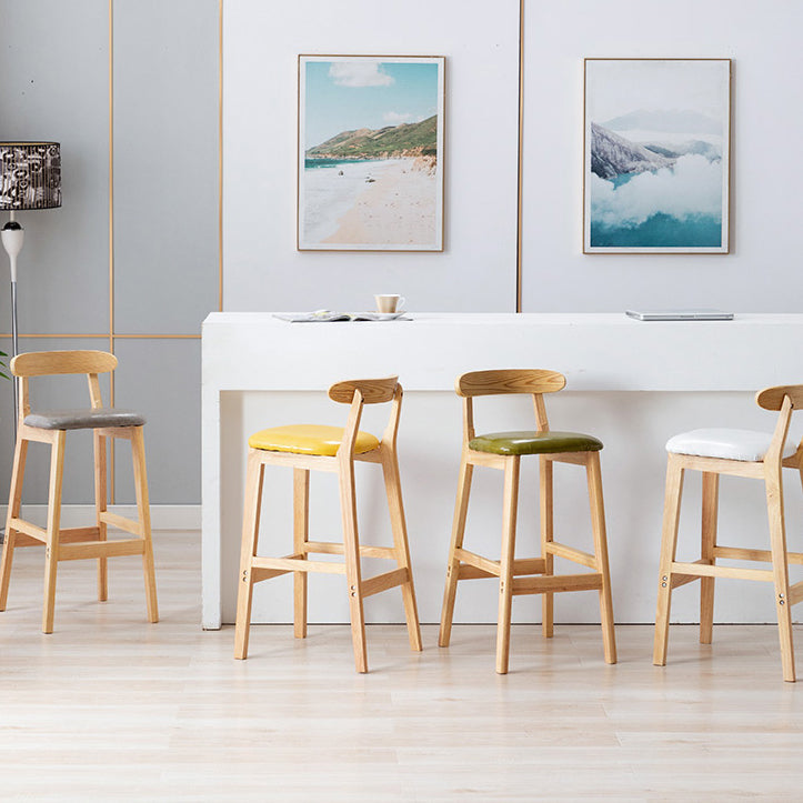 Modern Leather Bar Stool Low Back Low Back Rectangular Counter Stool with Wood Legs Clearhalo 'Bar Furniture' 'Bar Stools' 'bar_stools' 'furn' 'furn_bar_stools' 'furniture_bar_stools' 'Kitchen & Dining Furniture' 'kitchen&dining_furn' 'kitchen' 'kitchen_furn' Furniture' 4296851