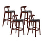 Modern Leather Bar Stool Low Back Low Back Rectangular Counter Stool with Wood Legs Black Brown 4 Piece Set Clearhalo 'Bar Furniture' 'Bar Stools' 'bar_stools' 'furn' 'furn_bar_stools' 'furniture_bar_stools' 'Kitchen & Dining Furniture' 'kitchen&dining_furn' 'kitchen' 'kitchen_furn' Furniture' 4296856