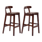 Modern Leather Bar Stool Low Back Low Back Rectangular Counter Stool with Wood Legs Red Brown Brown 2 Piece Set Clearhalo 'Bar Furniture' 'Bar Stools' 'bar_stools' 'furn' 'furn_bar_stools' 'furniture_bar_stools' 'Kitchen & Dining Furniture' 'kitchen&dining_furn' 'kitchen' 'kitchen_furn' Furniture' 4296858