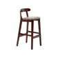 Modern Leather Bar Stool Low Back Low Back Rectangular Counter Stool with Wood Legs Grey Brown 1 Piece Clearhalo 'Bar Furniture' 'Bar Stools' 'bar_stools' 'furn' 'furn_bar_stools' 'furniture_bar_stools' 'Kitchen & Dining Furniture' 'kitchen&dining_furn' 'kitchen' 'kitchen_furn' Furniture' 4296863