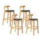Modern Leather Bar Stool Low Back Low Back Rectangular Counter Stool with Wood Legs Black Natural 4 Piece Set Clearhalo 'Bar Furniture' 'Bar Stools' 'bar_stools' 'furn' 'furn_bar_stools' 'furniture_bar_stools' 'Kitchen & Dining Furniture' 'kitchen&dining_furn' 'kitchen' 'kitchen_furn' Furniture' 4296868