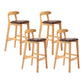 Modern Leather Bar Stool Low Back Low Back Rectangular Counter Stool with Wood Legs Red Brown Natural 4 Piece Set Clearhalo 'Bar Furniture' 'Bar Stools' 'bar_stools' 'furn' 'furn_bar_stools' 'furniture_bar_stools' 'Kitchen & Dining Furniture' 'kitchen&dining_furn' 'kitchen' 'kitchen_furn' Furniture' 4296871