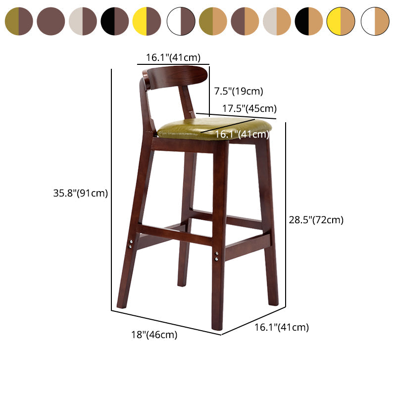 Modern Leather Bar Stool Low Back Low Back Rectangular Counter Stool with Wood Legs Clearhalo 'Bar Furniture' 'Bar Stools' 'bar_stools' 'furn' 'furn_bar_stools' 'furniture_bar_stools' 'Kitchen & Dining Furniture' 'kitchen&dining_furn' 'kitchen' 'kitchen_furn' Furniture' 4296878