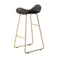 Glam Leather Bar Stools Patio Bar Stool with Iron Legs and Low Back Gold Black Clearhalo 'Bar Furniture' 'Bar Stools' 'bar_stools' 'furn' 'furn_bar_stools' 'furniture_bar_stools' 'Kitchen & Dining Furniture' 'kitchen&dining_furn' 'kitchen' 'kitchen_furn' Furniture' 4296880