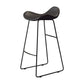 Glam Leather Bar Stools Patio Bar Stool with Iron Legs and Low Back Black Black Clearhalo 'Bar Furniture' 'Bar Stools' 'bar_stools' 'furn' 'furn_bar_stools' 'furniture_bar_stools' 'Kitchen & Dining Furniture' 'kitchen&dining_furn' 'kitchen' 'kitchen_furn' Furniture' 4296885