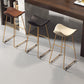 Glam Leather Bar Stools Patio Bar Stool with Iron Legs and Low Back Clearhalo 'Bar Furniture' 'Bar Stools' 'bar_stools' 'furn' 'furn_bar_stools' 'furniture_bar_stools' 'Kitchen & Dining Furniture' 'kitchen&dining_furn' 'kitchen' 'kitchen_furn' Furniture' 4296894
