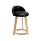 Modern Fabric Footrest Bar Stool Indoor Low Back Round Counter Stool with Wood Legs Black 1 Piece Short Stool(20"H) Clearhalo 'Bar Furniture' 'Bar Stools' 'bar_stools' 'furn' 'furn_bar_stools' 'furniture_bar_stools' 'Kitchen & Dining Furniture' 'kitchen&dining_furn' 'kitchen' 'kitchen_furn' Furniture' 4296905