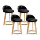 Modern Fabric Footrest Bar Stool Indoor Low Back Round Counter Stool with Wood Legs Black 4 Piece Set Short Stool(20"H) Clearhalo 'Bar Furniture' 'Bar Stools' 'bar_stools' 'furn' 'furn_bar_stools' 'furniture_bar_stools' 'Kitchen & Dining Furniture' 'kitchen&dining_furn' 'kitchen' 'kitchen_furn' Furniture' 4296910