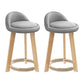 Modern Fabric Footrest Bar Stool Indoor Low Back Round Counter Stool with Wood Legs Grey 2 Piece Set Short Stool(20"H) Clearhalo 'Bar Furniture' 'Bar Stools' 'bar_stools' 'furn' 'furn_bar_stools' 'furniture_bar_stools' 'Kitchen & Dining Furniture' 'kitchen&dining_furn' 'kitchen' 'kitchen_furn' Furniture' 4296914