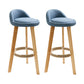 Modern Fabric Footrest Bar Stool Indoor Low Back Round Counter Stool with Wood Legs Blue 2 Piece Set Counter Stool(27"H) Clearhalo 'Bar Furniture' 'Bar Stools' 'bar_stools' 'furn' 'furn_bar_stools' 'furniture_bar_stools' 'Kitchen & Dining Furniture' 'kitchen&dining_furn' 'kitchen' 'kitchen_furn' Furniture' 4296924