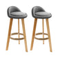 Modern Fabric Footrest Bar Stool Indoor Low Back Round Counter Stool with Wood Legs Grey 2 Piece Set Counter Stool(27"H) Clearhalo 'Bar Furniture' 'Bar Stools' 'bar_stools' 'furn' 'furn_bar_stools' 'furniture_bar_stools' 'Kitchen & Dining Furniture' 'kitchen&dining_furn' 'kitchen' 'kitchen_furn' Furniture' 4296927
